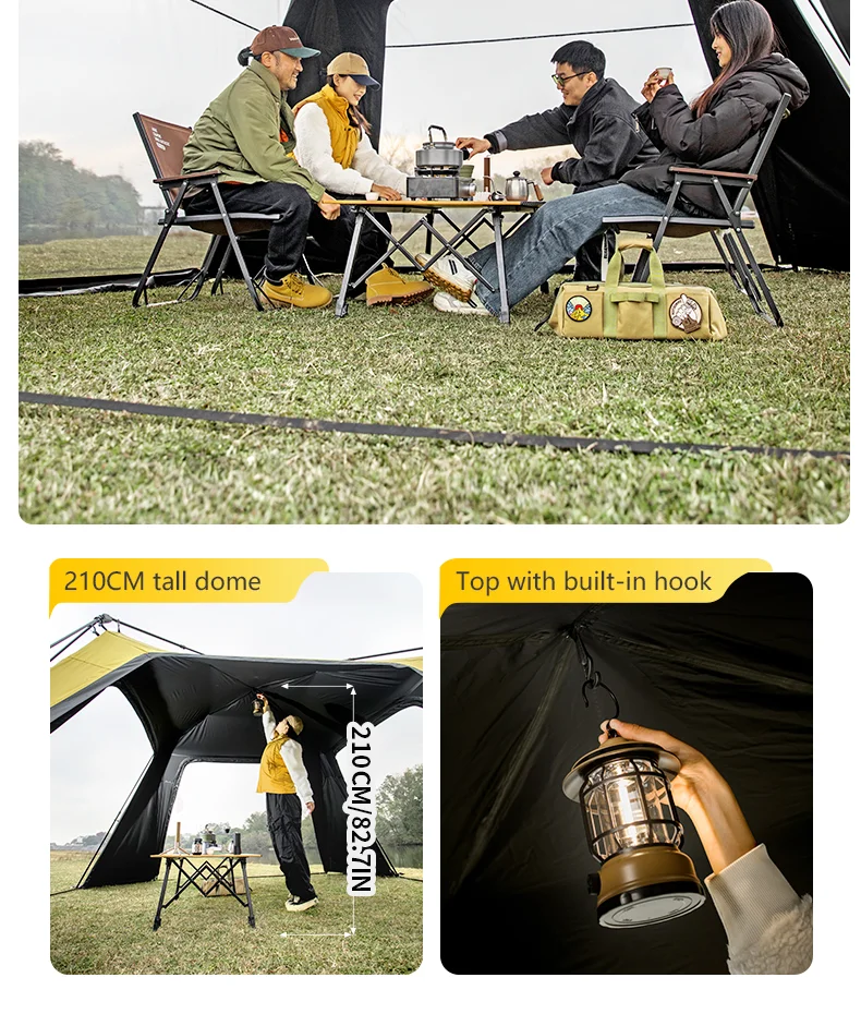 BISINNA 6-8 Persons One-touch Dome Tent Vinyl Coated Canopy Waterpoof Sunshade Shelter for Family Camping Travel Outdoors