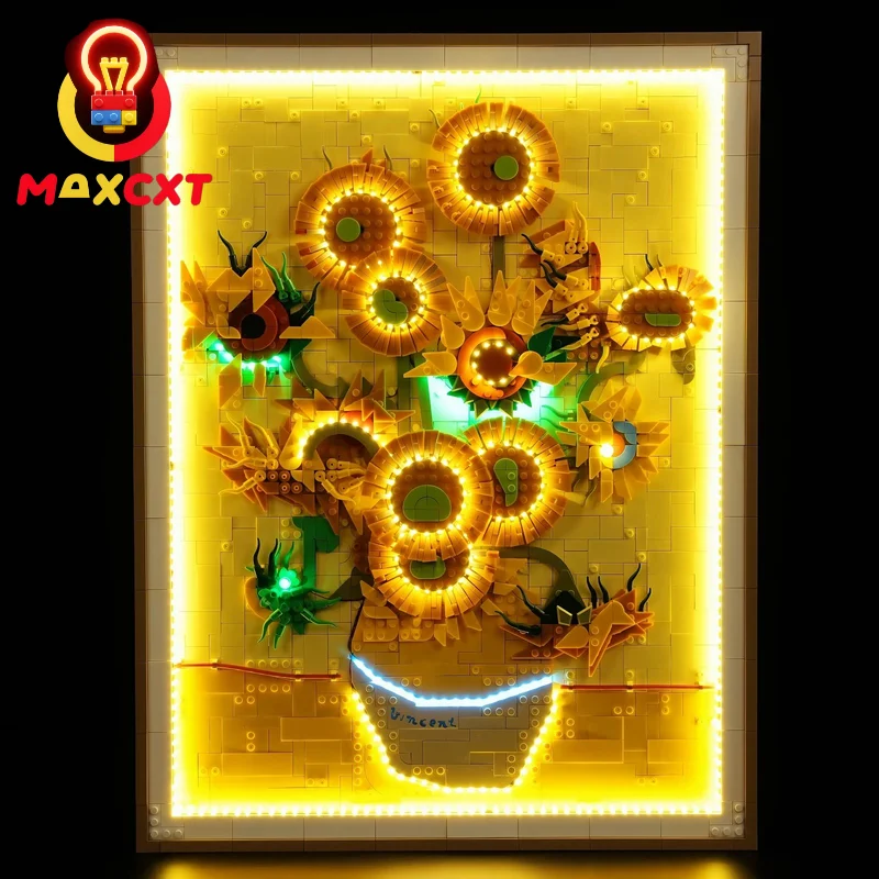 MAXCXT LED Light Set For LEGO 31215 Vincent Van Gogh Sunflowers DIY Decorative Lamp Not Include Lego Building Blocks Set