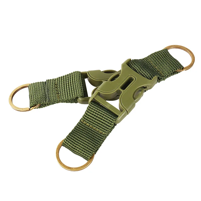 

Tactical Double-split Carabiner Webbing Backpack Hook Multifunctional Metal D-Shaped Keychain Quick Release Hanging Buckle