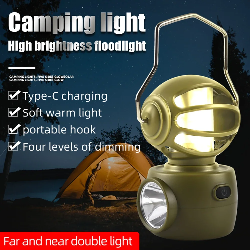 Robot-Shaped LED Camping Light Stepless Dimming USB Rechargeable Outdoor Tool Portable Camping Lantern Outdoor Camping Equipment