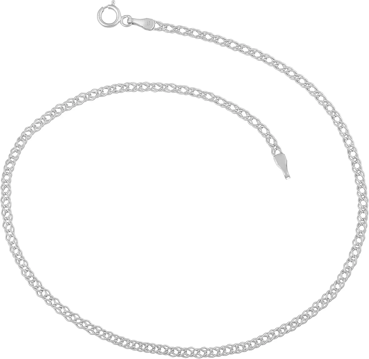 

14k Yellow or White Gold Diamond Weave Curb Chain Anklet (2 mm, 10 inch)