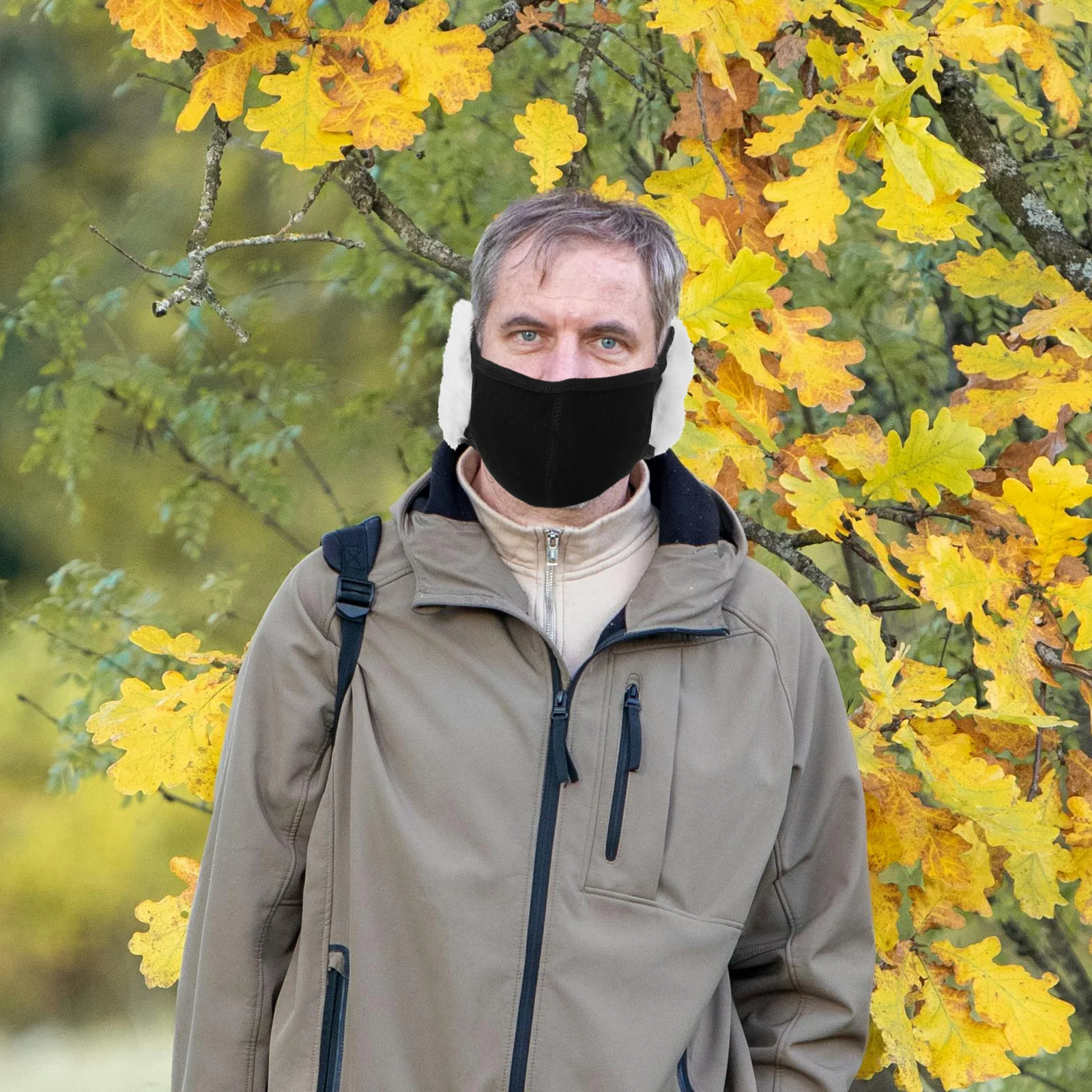 

Unisex Winter Outdoor Warm Windproof Mask Cotton Black Half Face Ear Protection Ski Cycling Cold Weather Gear Football Ski Mask