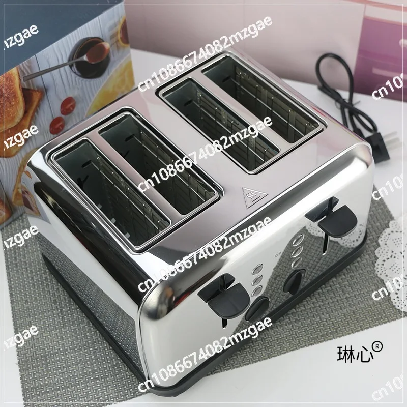 

4slices Toaster Stainless Steel Automatic Toaster Electric Oven Toaster Breakfast Machine Baking Heating Bread Machine