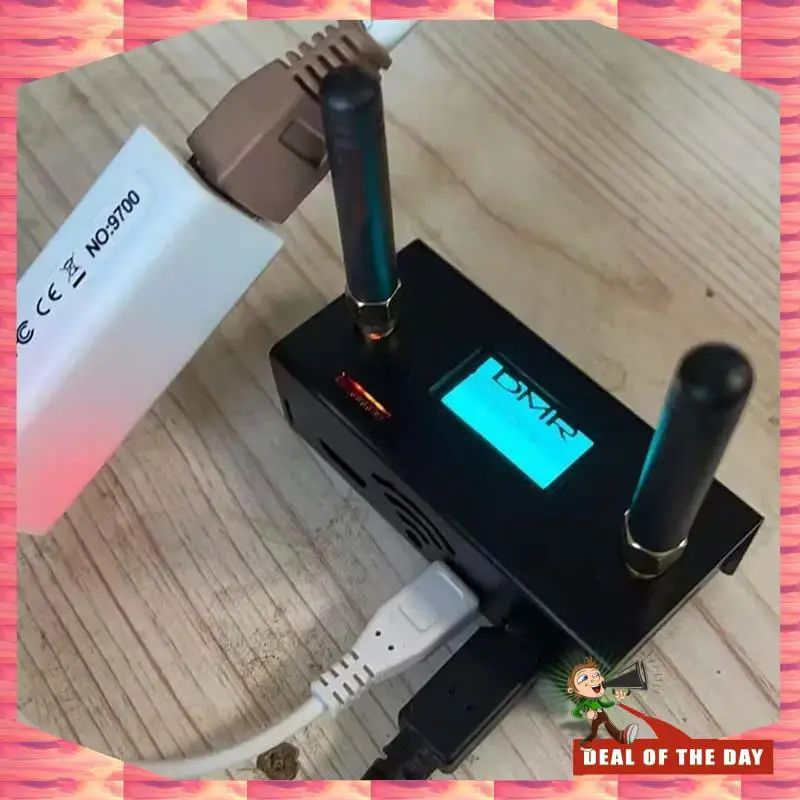 Entrega en 24 horas Duplex MMDVM_Hs_Dual_Hat Hotspot UHF VHF antena integrada compatible con P25 DMR YSF para Raspberry Pi + OLED + funda