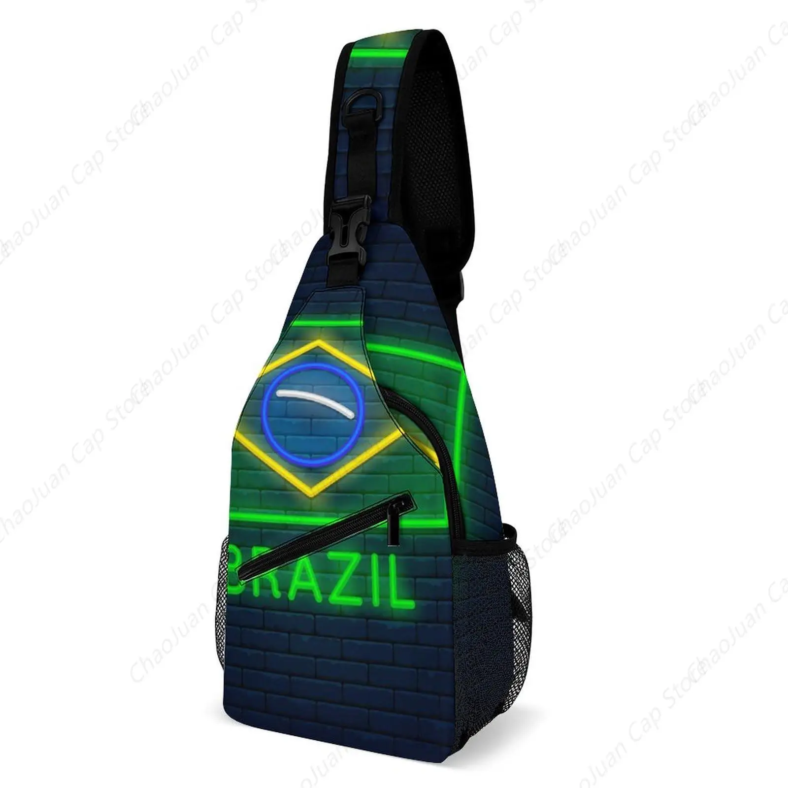 

Neon Brazil Flag Print Women's Cool Sling Backpack | Gym Sports Outdoor Daypack Fashion Shoulder Bag