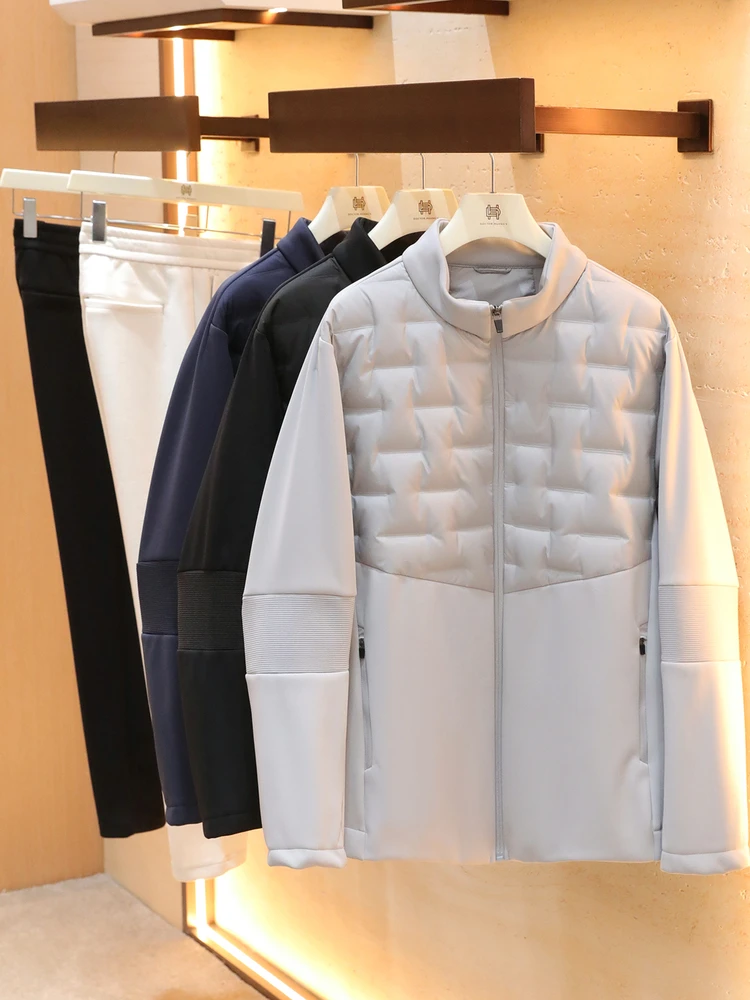 

Легкая теплая мужская зимняя куртка-пуховик с воротником-стойкой, в стиле пэчворк, повседневная, городская, модная, стандартного кроя