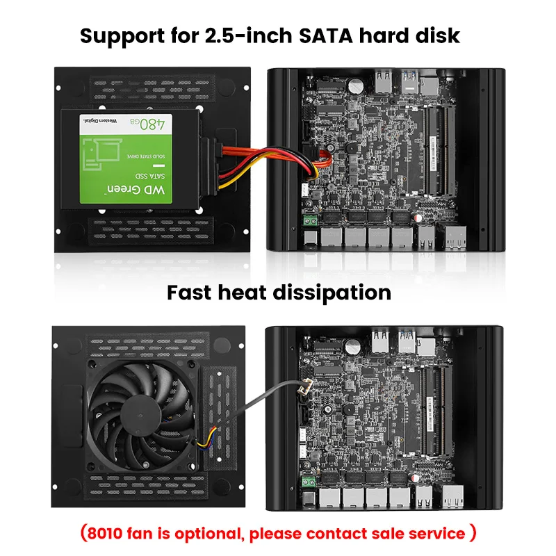 12th Gen Intel Celeron J6413 4x i226-V 2.5G LAN 2 * NVMe 2 * SATA Firewall bez wentylatora Mini PC miękki Router Proxmox komputer ESXi AES-NI