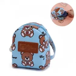 Moda Urso Coin Purse PU Couro Coin Card Holder Chaveiro Meninas