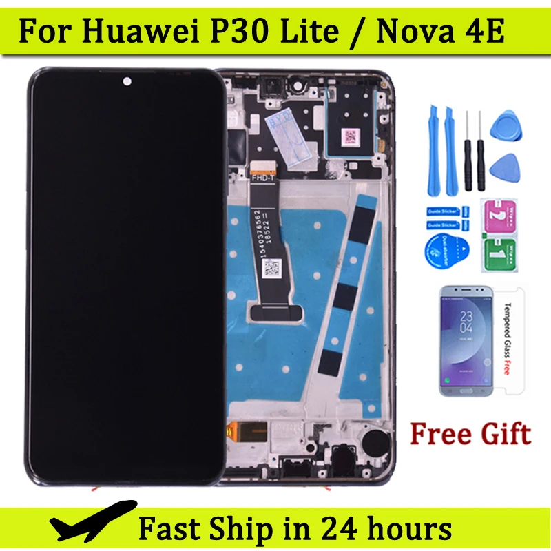 LCD For HUAWEI P30 Lite LCD Display Touch Screen Digitizer Assembly For Huawei Nova 4e MAR-LX1 LX2 AL01