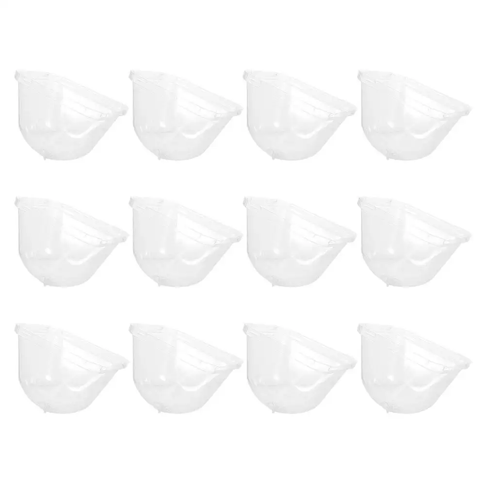 

12 Pcs Square Flowerpot Clear Dome Plastic Garden Protector Cover Plants Humidity Dome Planter Frost Covers Gardening