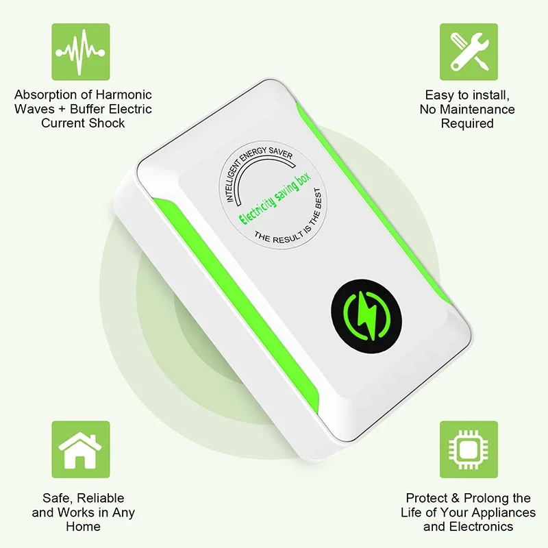 جهاز توفير الطاقة الذكي، محول مقبس الولايات المتحدة/الاتحاد الأوروبي لتقليل التكلفة الفعالة في المكتب والمنزل #6