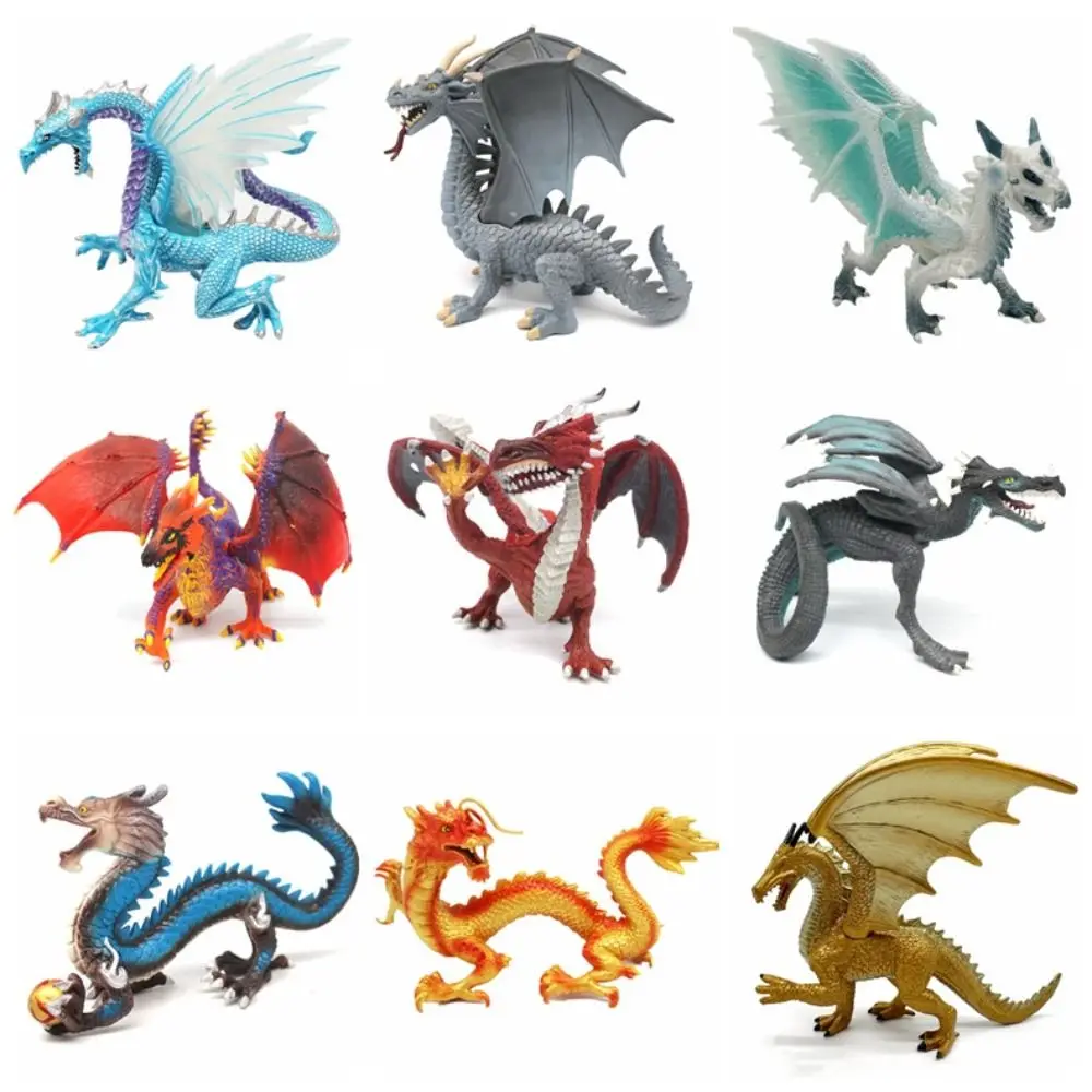 Ice Flying Dragon Myth Dragon Figures Western Beast Mythology Simulation Warcraft Ornament Fire Bullfighting Dragon Animal Model