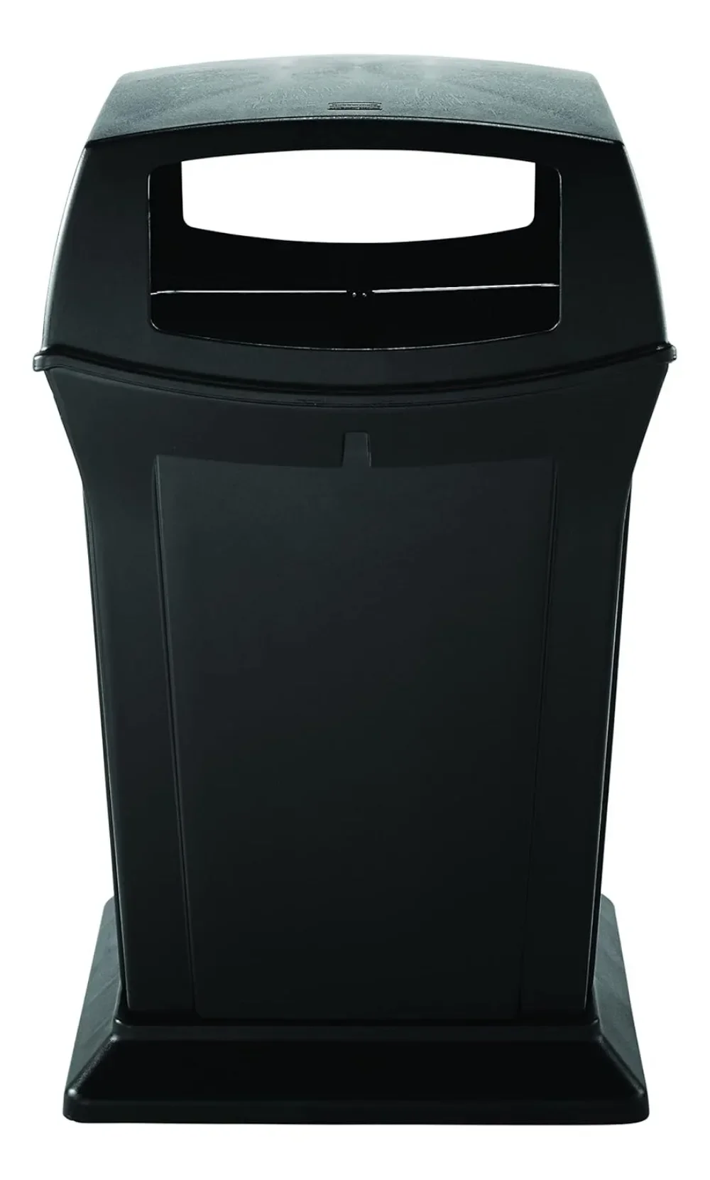 Commercial Products Ranger Outdoor Trash Can with Lid, 45-Gallon, Plastic, Black, Indoor/Outdoor Garbage Can for Parks/Shopping