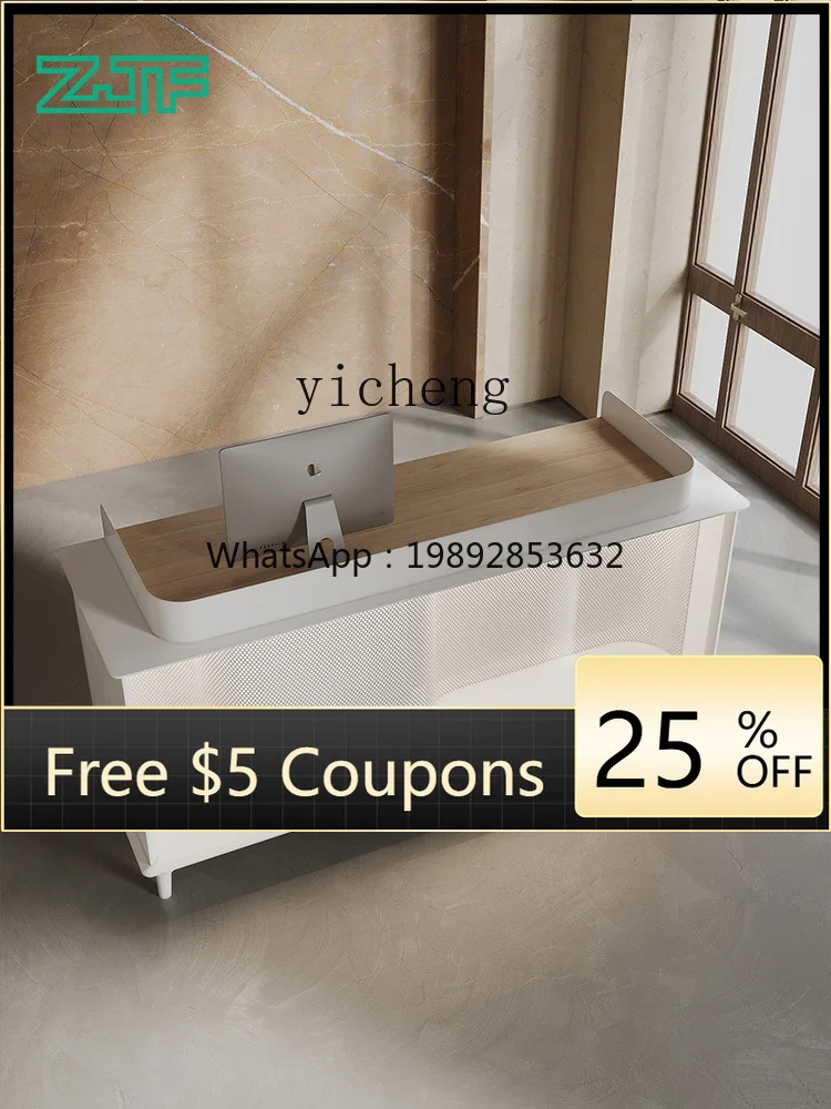 

Clothing Store Simple Cashier Cashier Health Club with Light Reception Desk
