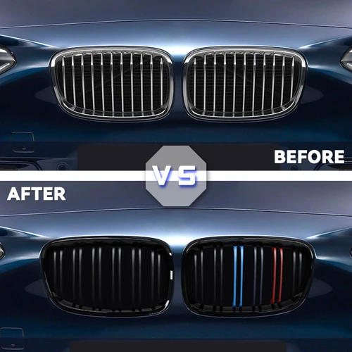 Imagen 2 del producto Parachoques delantero, rejilla de riñón, protector de radiador, parrilla M, accesorios de rendimiento para coche aptos para BMW Serie 1 F20 F21 2011-2014