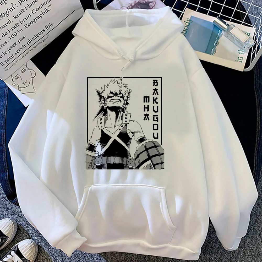 Bakugo-Sudadera con capucha para mujer, top de manga larga harajuku Kawaii, sudaderas japonesas, chándal femenino de los años 90