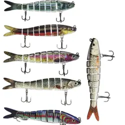 6 Pcs/Pack 5.51in/14cm 27g Fishing Lure 8 Segment Multi Jointed Swimbait Crank Bait Slow Sinking Bionic Artificial Bait