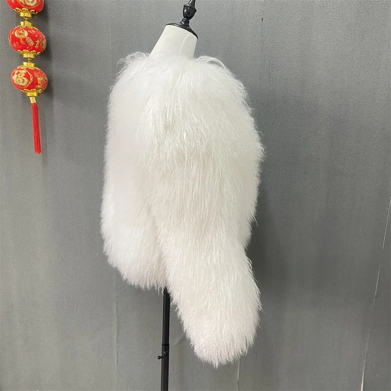 New Winter Autumn Fashion Real Fur Jacket Women Genuine Mongolia Sheep Fur Coat