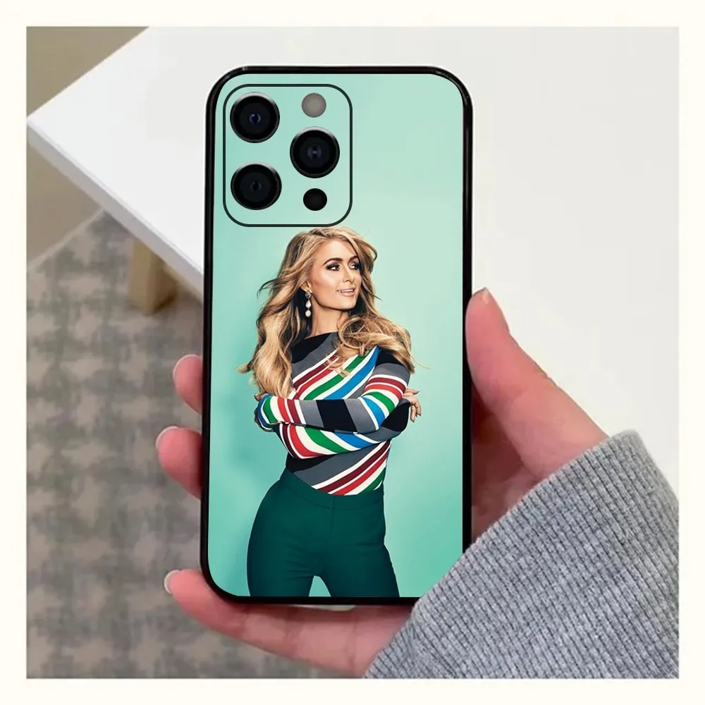 P-Paris H-Hilton Phone Case For Apple iPhone 15,14,13,12,11,Pro,X,XS,Max,XR,Plus,Mini Soft Black Cover image 5