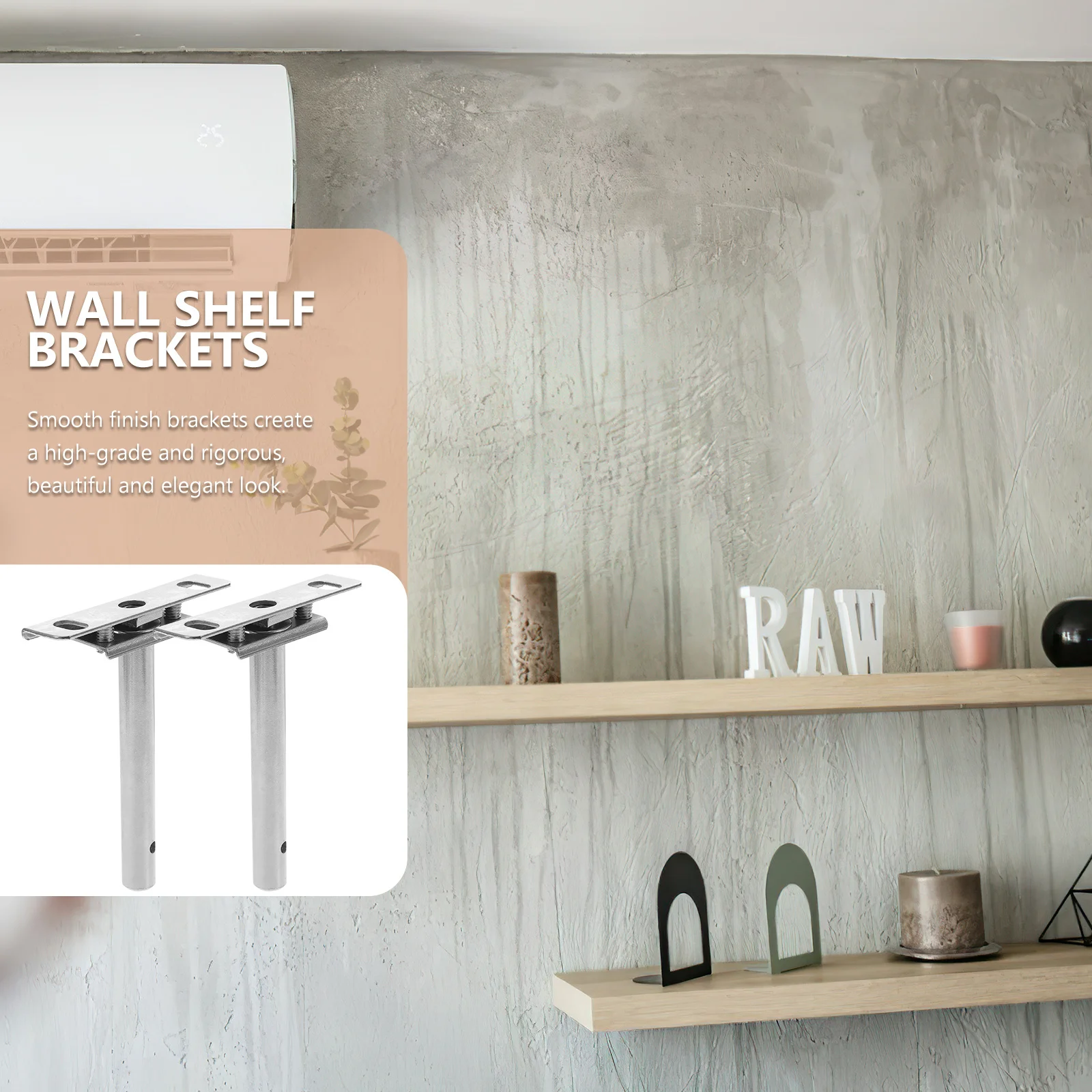 

4Pcs Invisible Cylindrical Brackets Cold-Rolled Steel Wall Shelf Supports Heavy Duty Floating Shelf Mount for Bedroom Bathroom