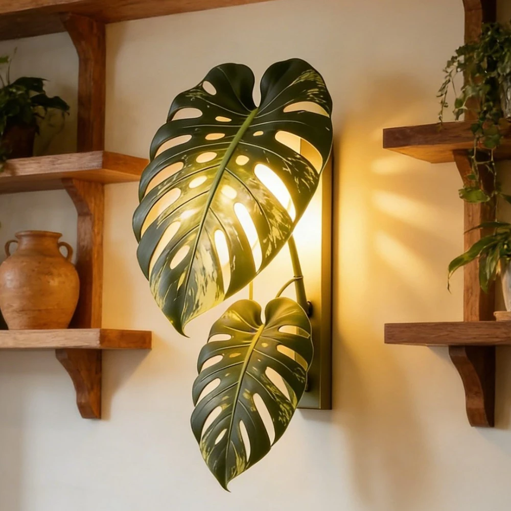 Wall Sconce Creative Plant‑Shape Wall Lamp Decor Wall Light For Home Bedroom Bedside Living Room Dining Room Kitchen Lighting