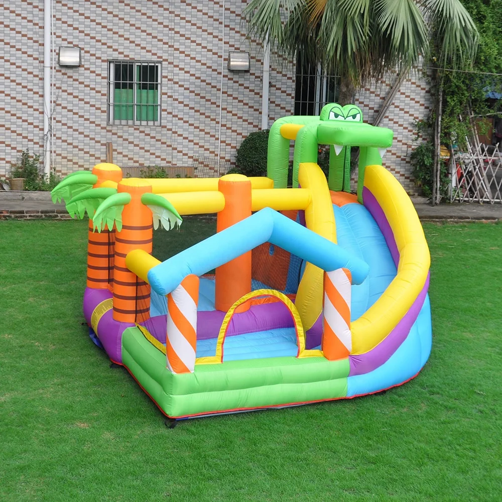 

Durable sewing extra thick slide bounce house jumping elastic castles crocodile climbing ladder outdoor inflatable rocking chair