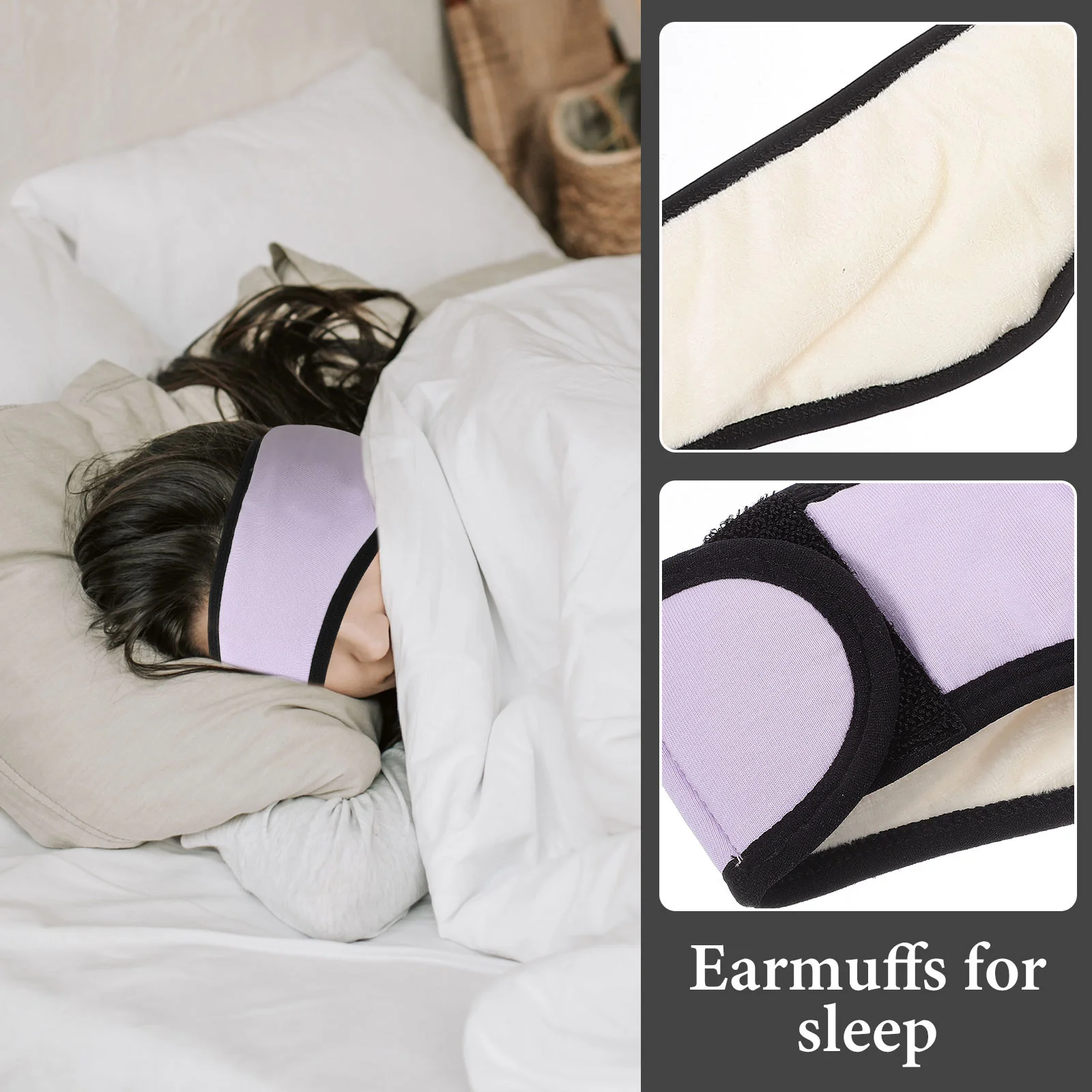 غطاء أذن للنوم قابل للتعديل من القطن اللدنة لتدفئة الأذن في الشتاء، عصابة رأس سميكة مريحة للرجال والنساء في الهواء الطلق #3