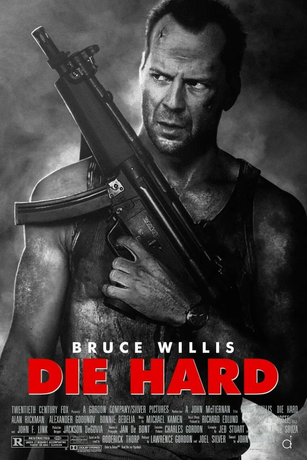 فيلم Die Hard Bruce Willis، ملصق قماشي مطبوع عليه صورة فنية، ديكور جدار المنزل
