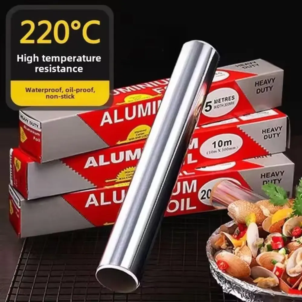 5m/10m/20m Disposable Tin Foil Paper Thickened Non-stick Barbecue Foil Food-grade Heat-Resistant Aluminum Foil Paper
