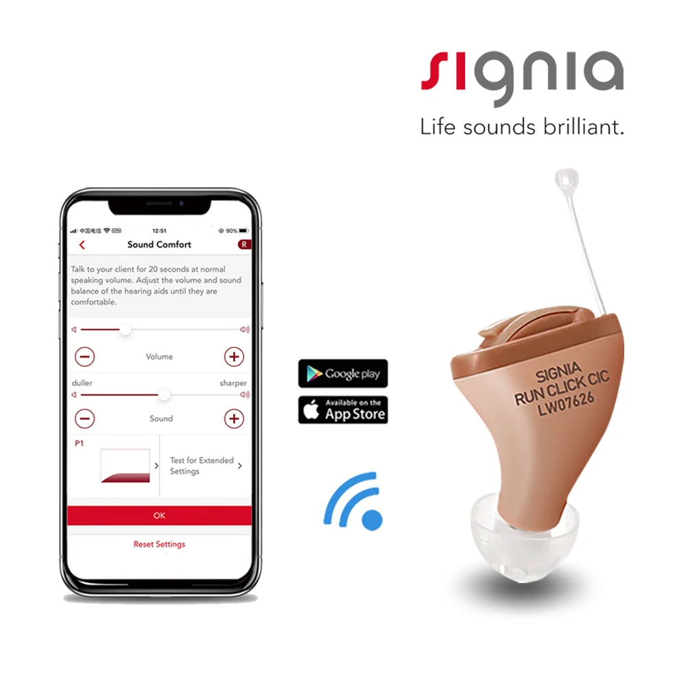 Signia Siemens Lotus RUN CLICK ITC Into the Canal Smallest Invisible 8 Channel High Performance Digital Hearing Aids Dropship