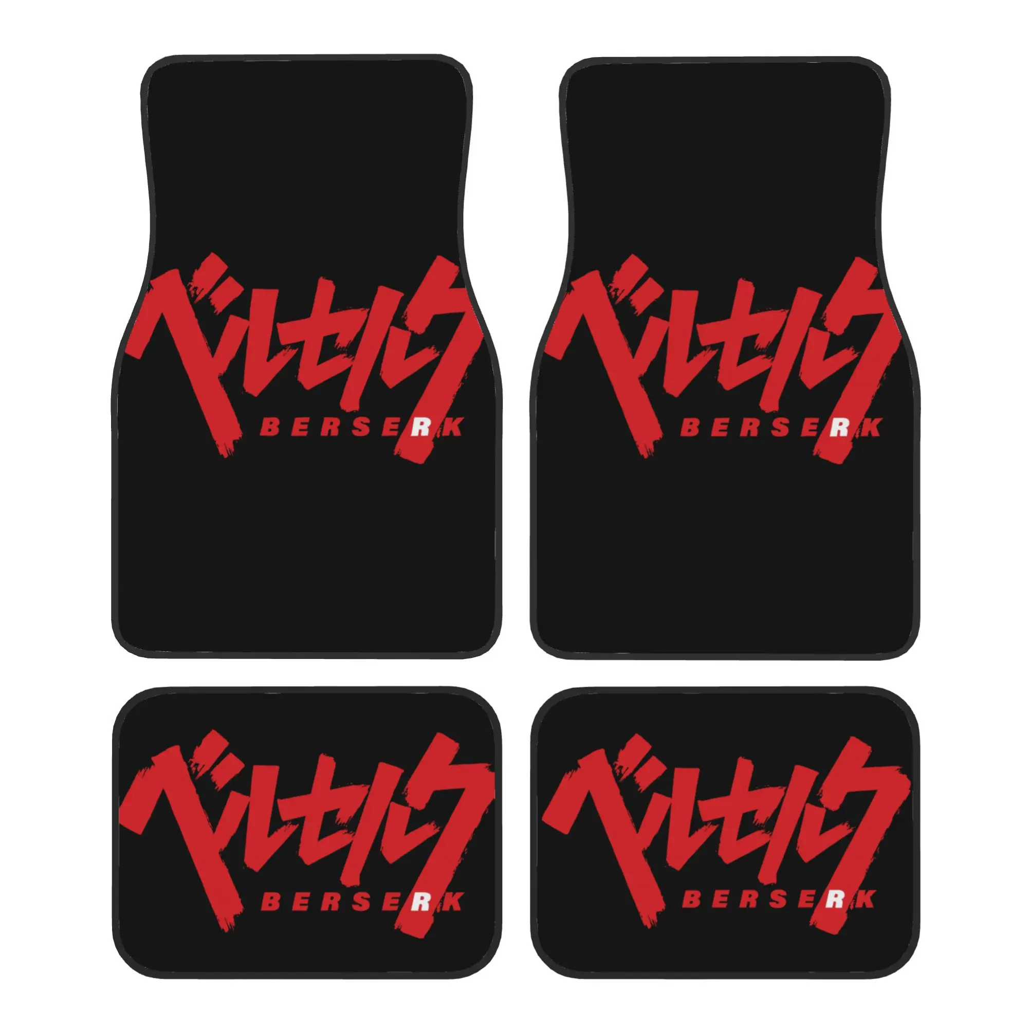 

Car Floor Mats 4 Pcs Crystal Velvet Cartoon Anime Berserk Universal Front Rear Foot Mats Non-Slip Carpets Rugs Pieces Auto