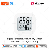 Tuya Zigbee Temperature Humidity Sensor Mini LCD Digital Display Thermometer Hygrometer Remote Monitoring Smart Home Automation