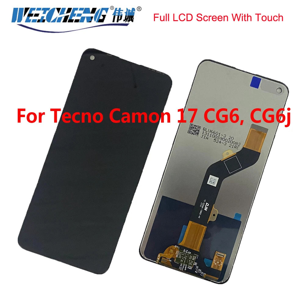 

For Tecno Camon 17 CG6, CG6j LCD Display Touch Screen Digitizer For Tecno Camon 17 CG6, CG6j Display Sensor