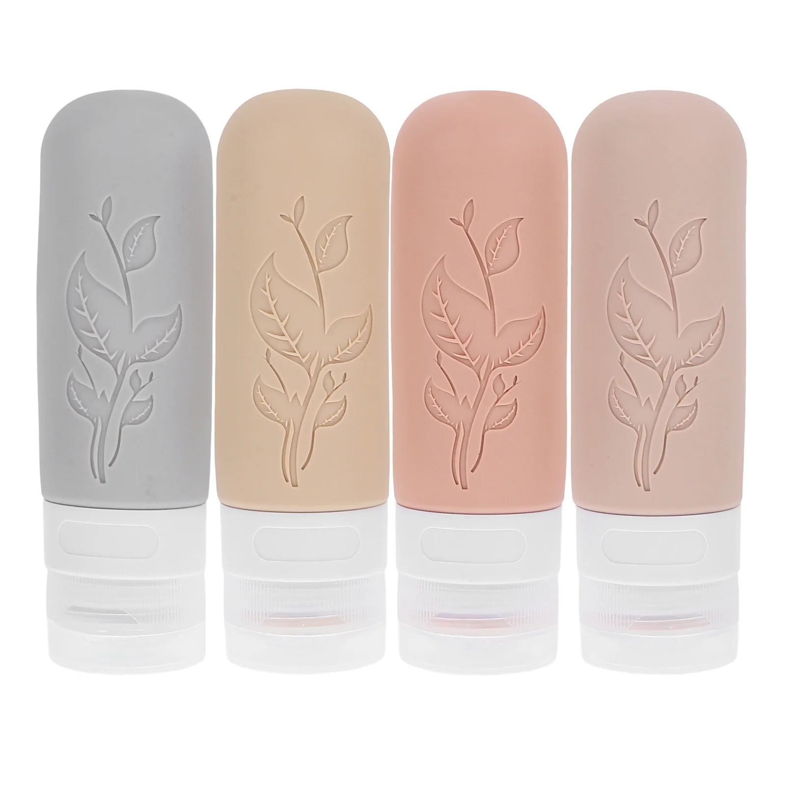 

4Pcs Refillable Toiletries Bottles Leak Proof Travel Size Silicone Squeeze Containers for Travel Toiletry Use Silicone Bottles