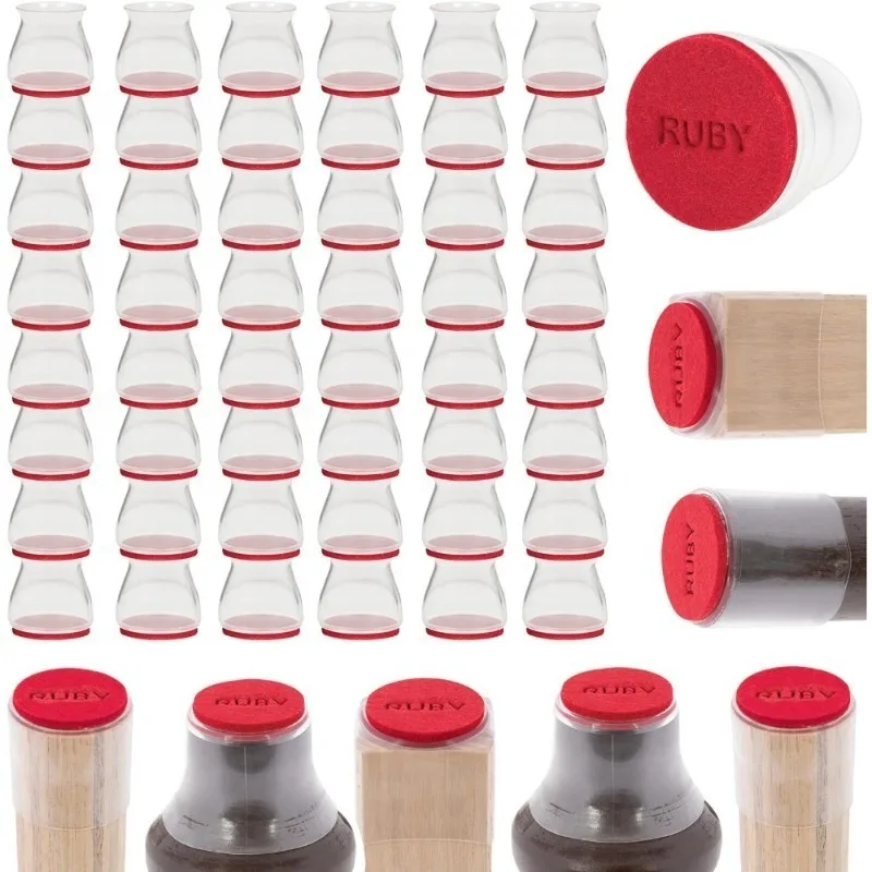 

Clear Premium Chair Sliders For Hardwood Tile Floors Furniture Leg Protectors Set of 48