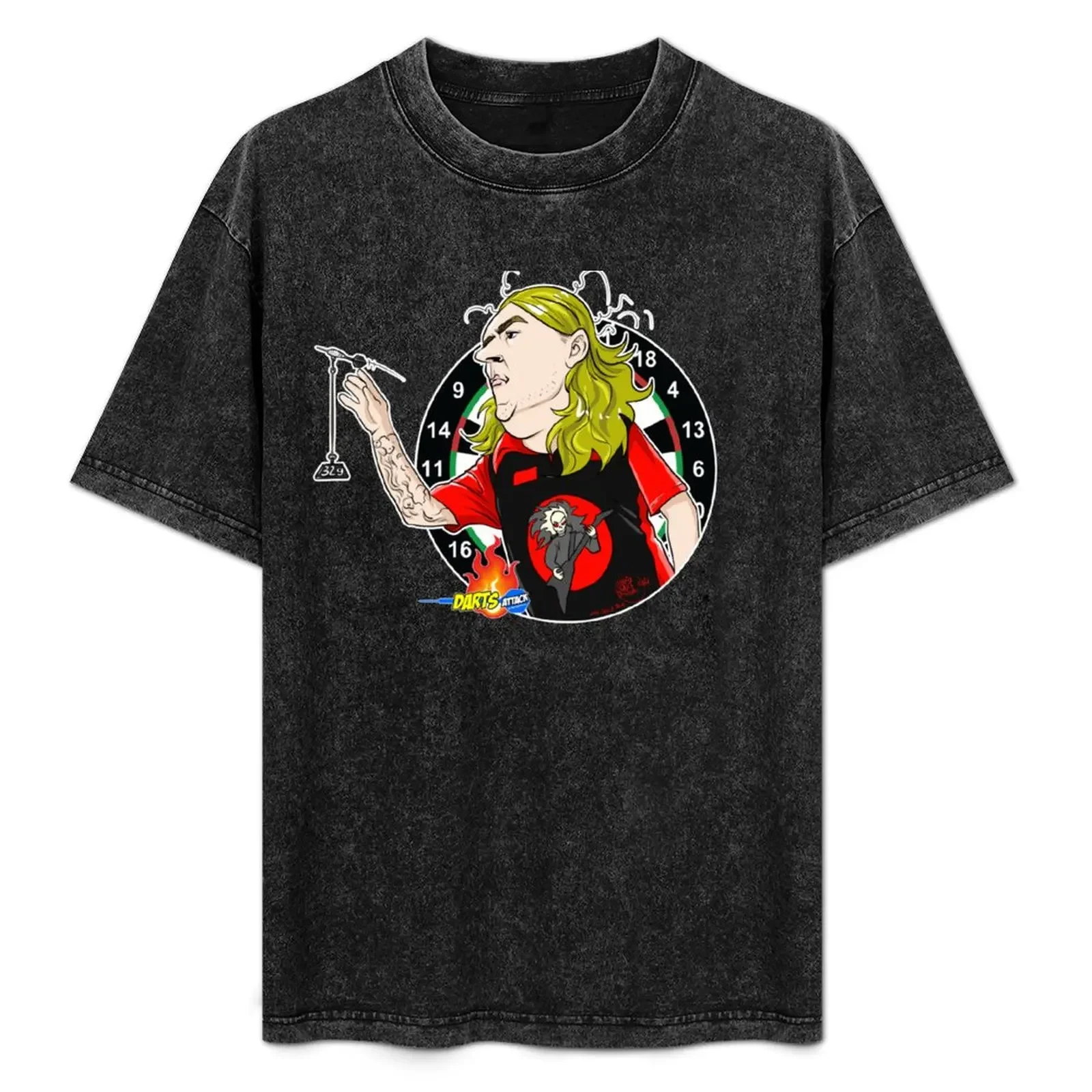

Caricatura Ryan Searle by Darts Attack T-Shirt cotton graphic tees black t shirts for men