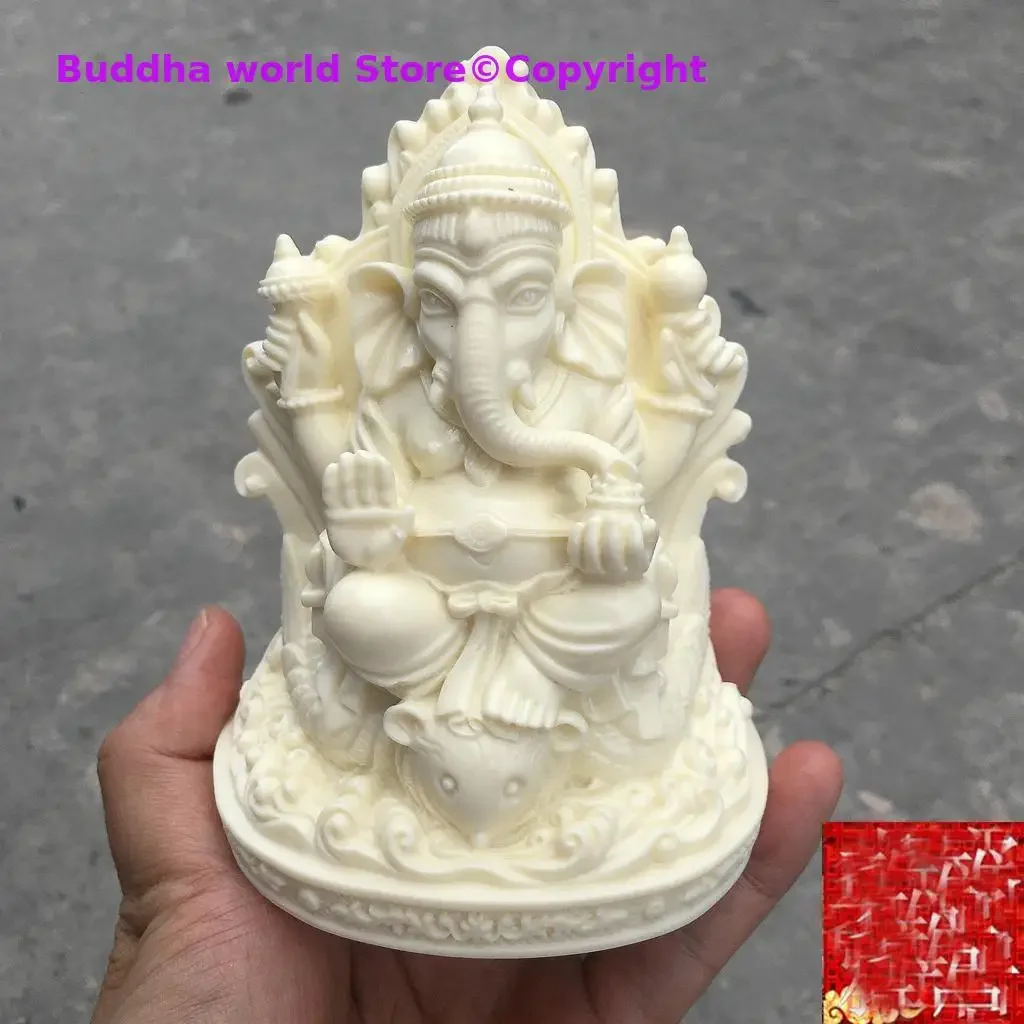 

Southeast Asia Thailand HOME OFFICE Company SHOP CAR Bring GOOD LUCK wealth Money GANESH elephant God of wealth carving statue