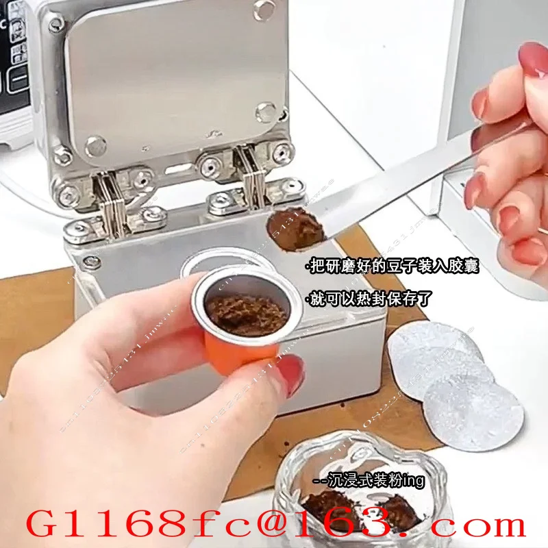 DIY coffee capsule aluminum foil empty shell sealing machine heat sealing film