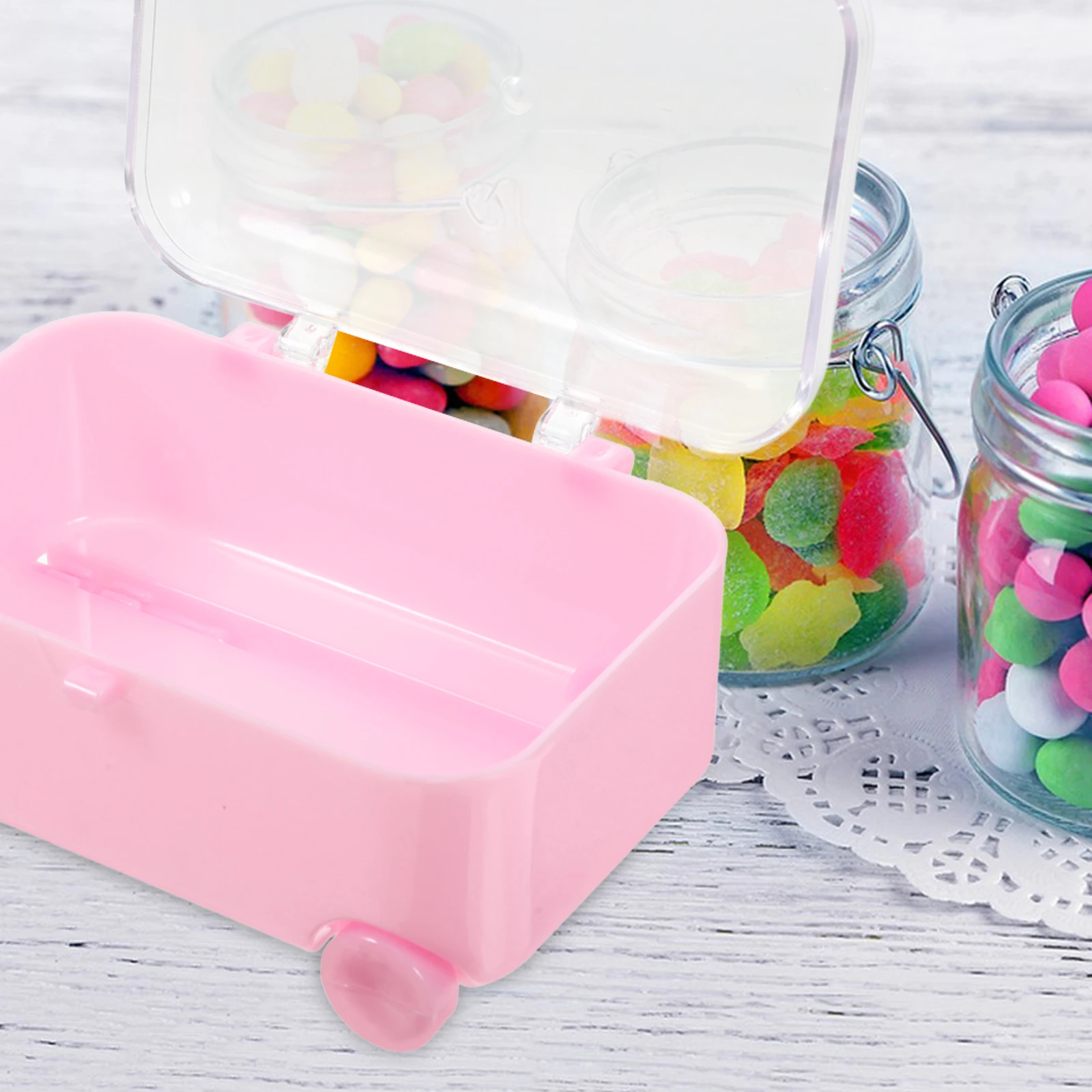 

12 Pcs Candy Box Clear Cookie Boxes Mini Luggage Party Favor Suitcase Large Rolling Plastic Travel