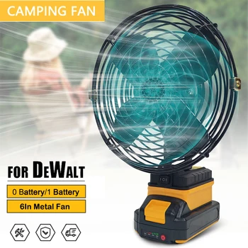 야외 낚시 무선 탁상용 휴대용 금속 선풍기 캠핑 선풍기, 강한 바람 선풍기, Dewalt 18V 배터리에 적합, 6 인치, 10000/20000mAh 