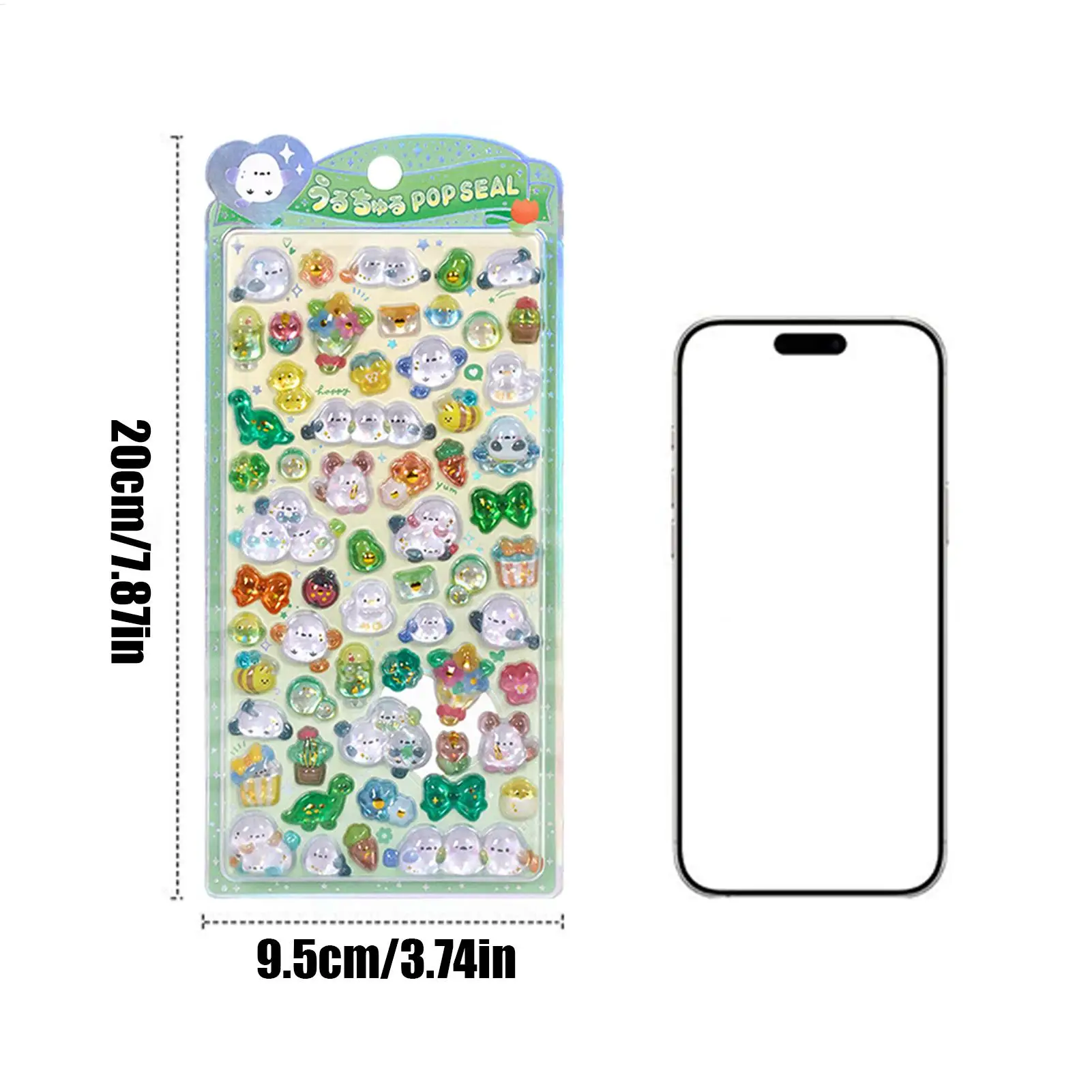 かわいい動物ステッカーパック 3D キラキラステッカー 樹脂クリスタルテクスチャデカール スクラップブッキングノートデカール ハンドアカウントデカール用