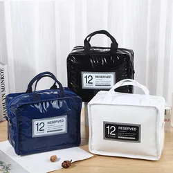 Large Picnic Bag, Ice Bag, Outdoor Waterproof Bag, Mirror Leather Cosmetic Bag, Bento Insulated Storage Bag Bathroom Organizer