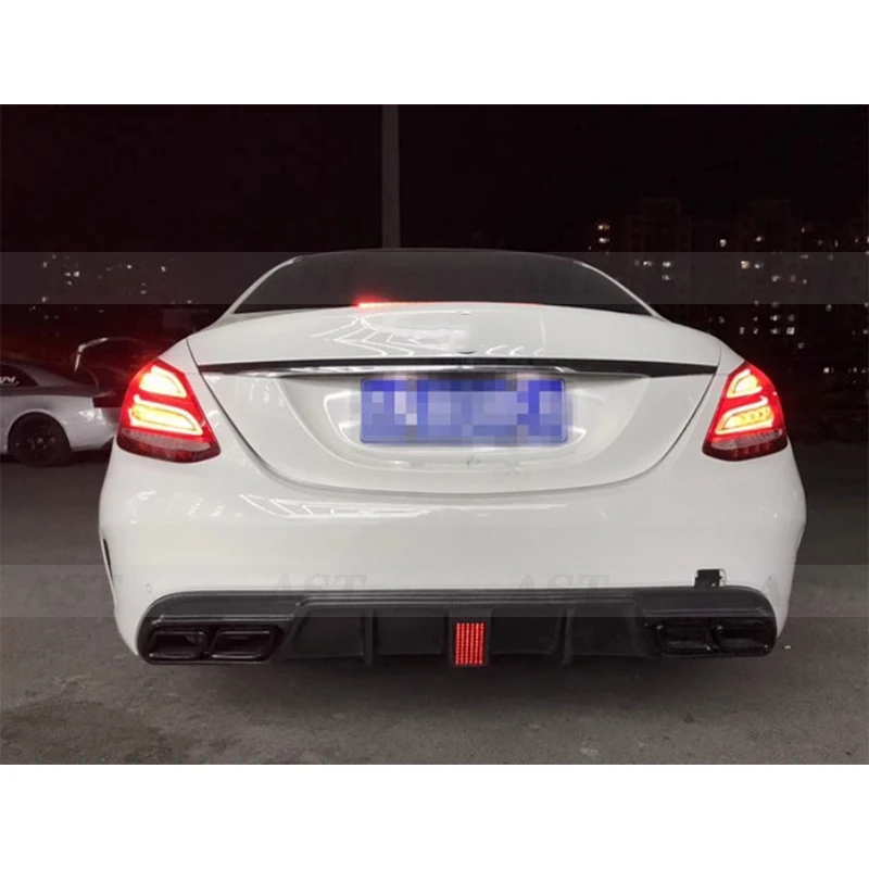 Carbon Fiber Back Lip Rear Bumper Diffuser For Mercedes-Benz C Clase C43 C63 AMG W205 Splitter Rear Lip Spoiler Body Kits