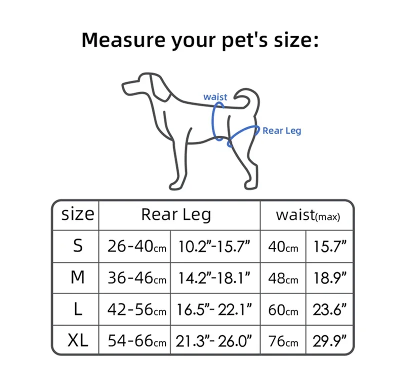 New Upgraded Dog Rear Leg Support Harness Adjustable Pet Lift Sling for Injured Disabled Elderly Dogs Walking Assistance Supply