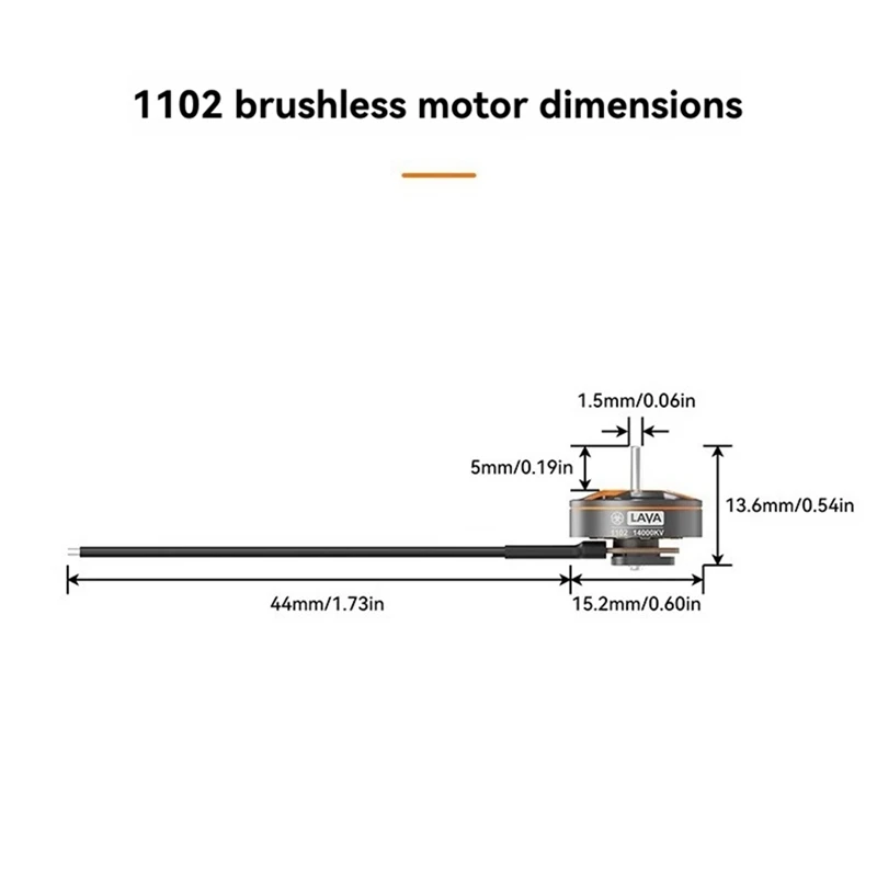 BETAFPV LAVA 1102 14000KV 브러시리스 모터 44MM 케이블 5MM 샤프트 Forpavo Femto Bwhoop Quadcopter RC FPV Drone