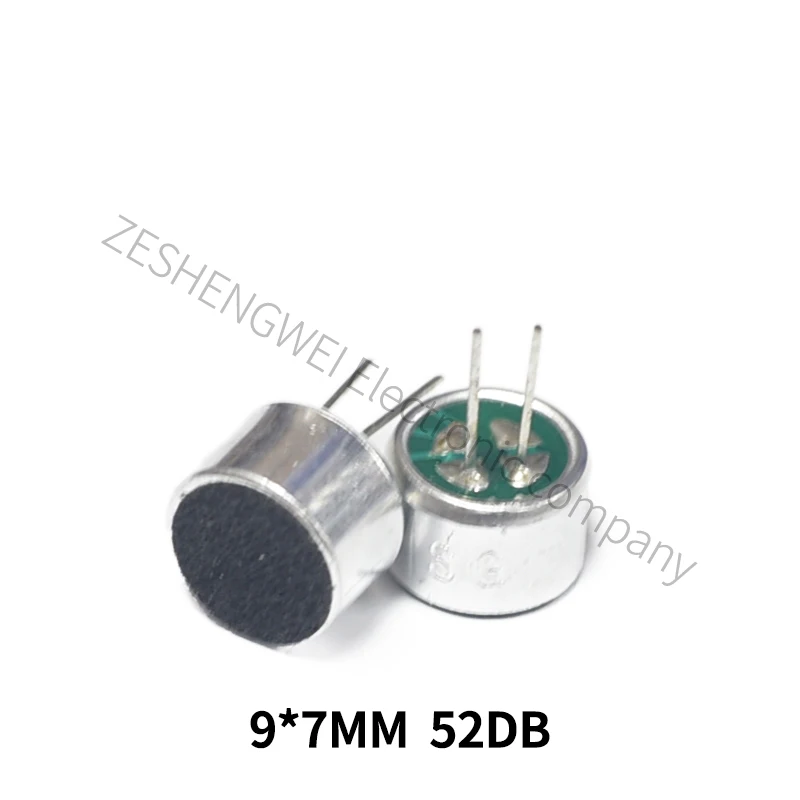 10PCS 9*7MM Electret Microphone Condenser Pickup Microphone 52DB MIC With Pin In Stock
