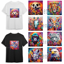 Ironed Sticker Clothes DTF Flower And Animal Fashion T-shirt Hoodie DIY Jacket Patch Is Waterproof