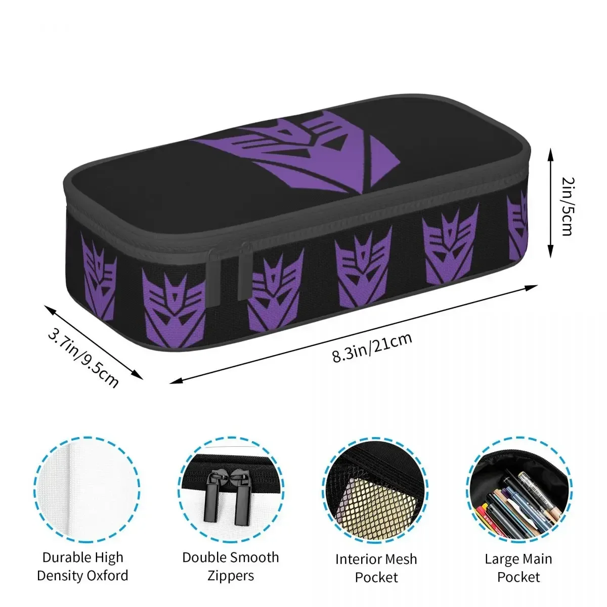 Decepticons Mask Transformers Megatron Pencil Case for Boys Girls Gifts Pen Box Pencil Bag Stationery Supplies Pen Holder Bag