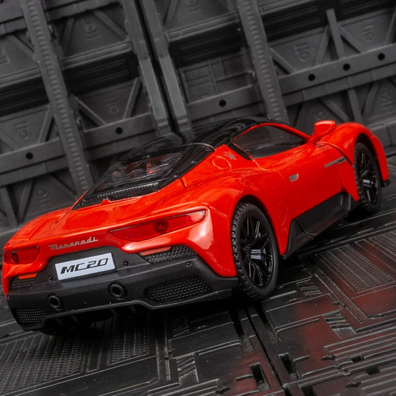 1:32 simulación Maserati MC20 supercoche de aleación modelo coche, puertas y capó del motor, maletero se puede abrir, regalo de retorno de luz y sonido