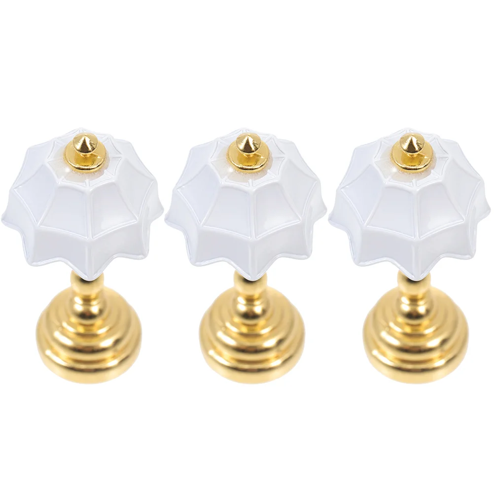 

3 Pcs Dollhouse Table Lamp Toy Pendant Lights Mini Furniture Bedside Ornament LED Floor Decor